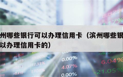 滨州哪些银行可以办理信用卡（滨州哪些银行可以办理信用卡的）