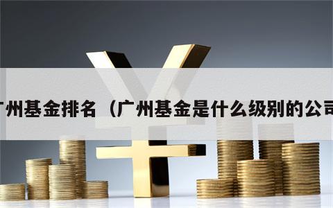 广州基金排名（广州基金是什么级别的公司）