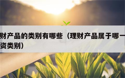 理财产品的类别有哪些（理财产品属于哪一种投资类别）