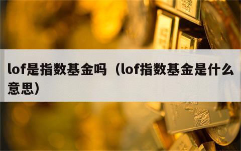 lof是指数基金吗（lof指数基金是什么意思）