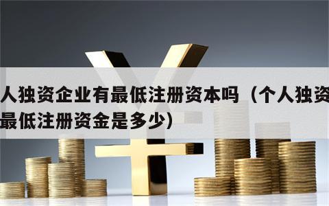 个人独资企业有最低注册资本吗（个人独资企业最低注册资金是多少）