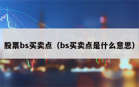 股票bs买卖点（bs买卖点是什么意思）