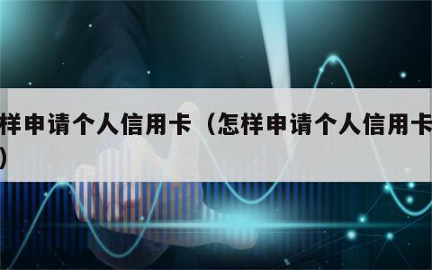 怎样申请个人信用卡（怎样申请个人信用卡额度）