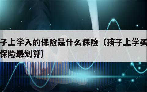 孩子上学入的保险是什么保险（孩子上学买什么保险最划算）