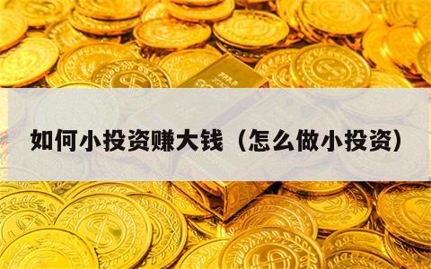 如何小投资赚大钱（怎么做小投资）