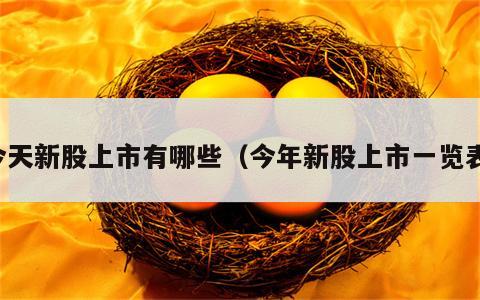 今天新股上市有哪些（今年新股上市一览表）
