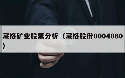 藏格矿业股票分析（藏格股份0004080）
