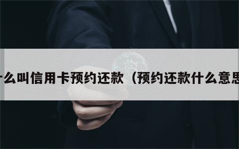 什么叫信用卡预约还款（预约还款什么意思）
