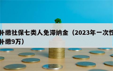 补缴社保七类人免滞纳金（2023年一次性补缴9万）