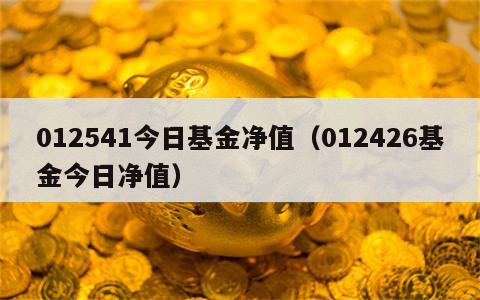 012541今日基金净值（012426基金今日净值）
