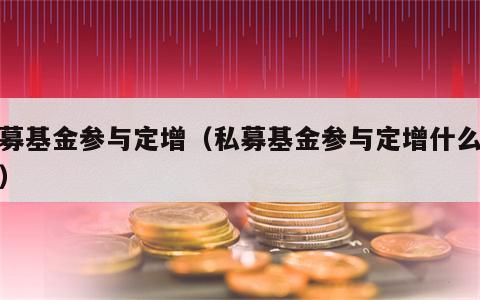 私募基金参与定增（私募基金参与定增什么意思）