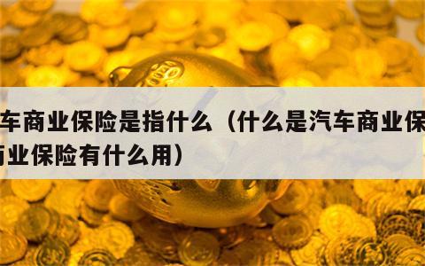 汽车商业保险是指什么（什么是汽车商业保险,商业保险有什么用）