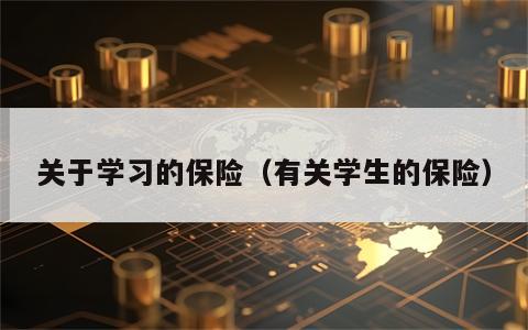 关于学习的保险（有关学生的保险）