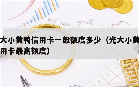 光大小黄鸭信用卡一般额度多少（光大小黄鸭信用卡最高额度）