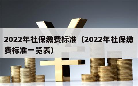 2022年社保缴费标准（2022年社保缴费标准一览表）