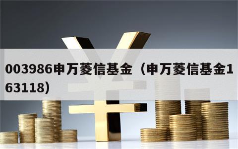003986申万菱信基金（申万菱信基金163118）