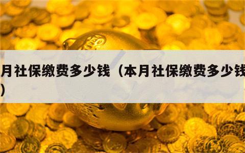 本月社保缴费多少钱（本月社保缴费多少钱一年）