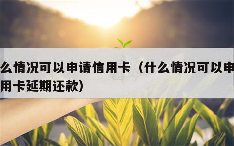 什么情况可以申请信用卡（什么情况可以申请信用卡延期还款）