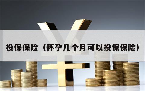 投保保险（怀孕几个月可以投保保险）