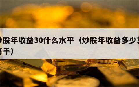 炒股年收益30什么水平（炒股年收益多少算高手）
