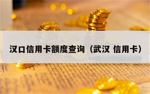 汉口信用卡额度查询（武汉 信用卡）