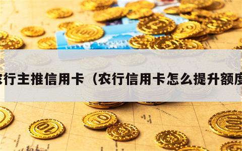 农行主推信用卡（农行信用卡怎么提升额度）
