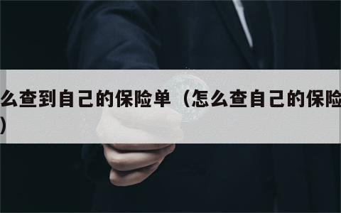 怎么查到自己的保险单（怎么查自己的保险单子）