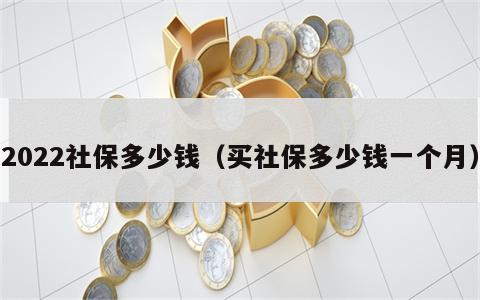 2022社保多少钱（买社保多少钱一个月）