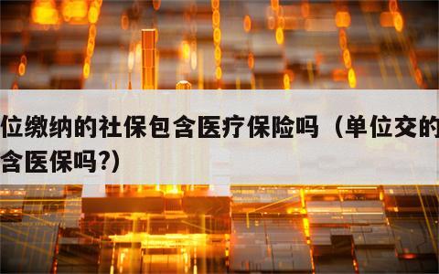 单位缴纳的社保包含医疗保险吗（单位交的社保含医保吗?）