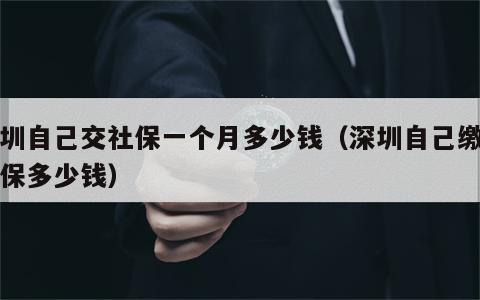 深圳自己交社保一个月多少钱（深圳自己缴纳社保多少钱）