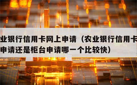 农业银行信用卡网上申请（农业银行信用卡网上申请还是柜台申请哪一个比较快）
