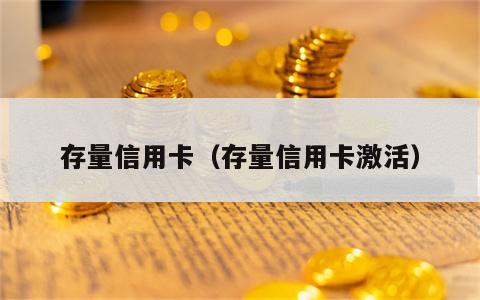 存量信用卡（存量信用卡激活）