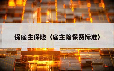 保雇主保险（雇主险保费标准）