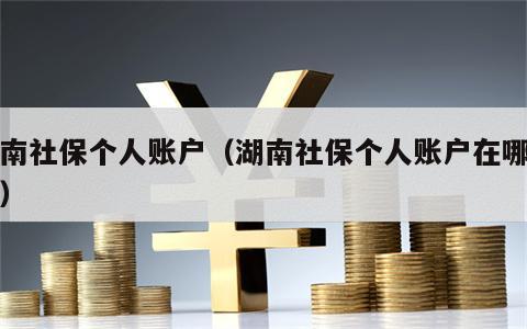 湖南社保个人账户（湖南社保个人账户在哪里查）