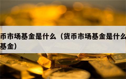 货币市场基金是什么（货币市场基金是什么类型基金）