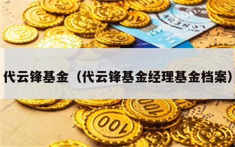 代云锋基金（代云锋基金经理基金档案）