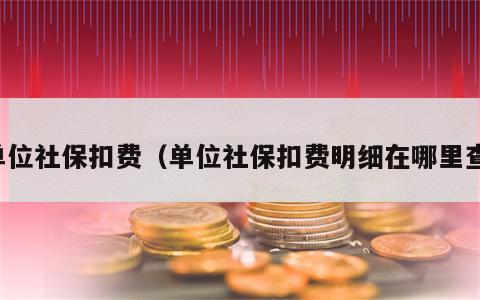 单位社保扣费（单位社保扣费明细在哪里查）