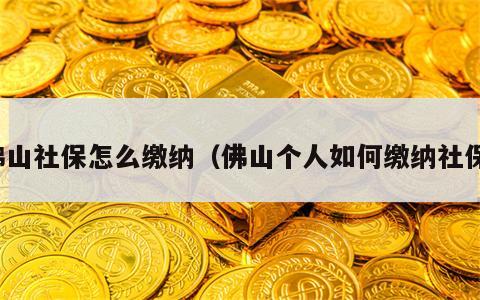 佛山社保怎么缴纳（佛山个人如何缴纳社保）