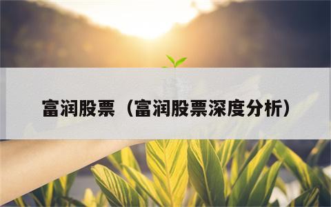 富润股票（富润股票深度分析）