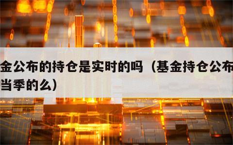 基金公布的持仓是实时的吗（基金持仓公布的是当季的么）