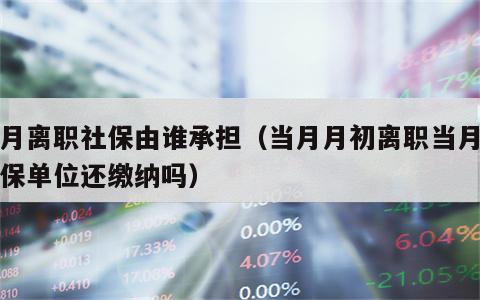 当月离职社保由谁承担（当月月初离职当月的社保单位还缴纳吗）