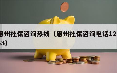 惠州社保咨询热线（惠州社保咨询电话12333）