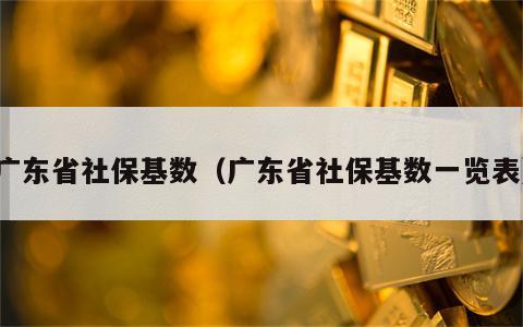 广东省社保基数（广东省社保基数一览表）