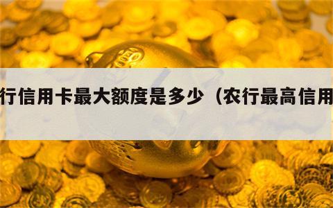 农行信用卡最大额度是多少（农行最高信用卡）