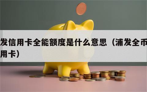 浦发信用卡全能额度是什么意思（浦发全币种信用卡）