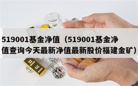 519001基金净值（519001基金净值查询今天最新净值最新股价福建金矿）