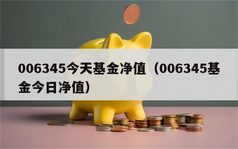 006345今天基金净值（006345基金今日净值）