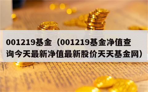 001219基金（001219基金净值查询今天最新净值最新股价天天基金网）