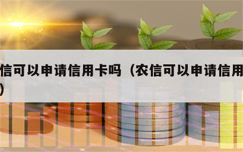 农信可以申请信用卡吗（农信可以申请信用卡吗）