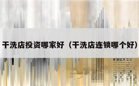 干洗店投资哪家好（干洗店连锁哪个好）